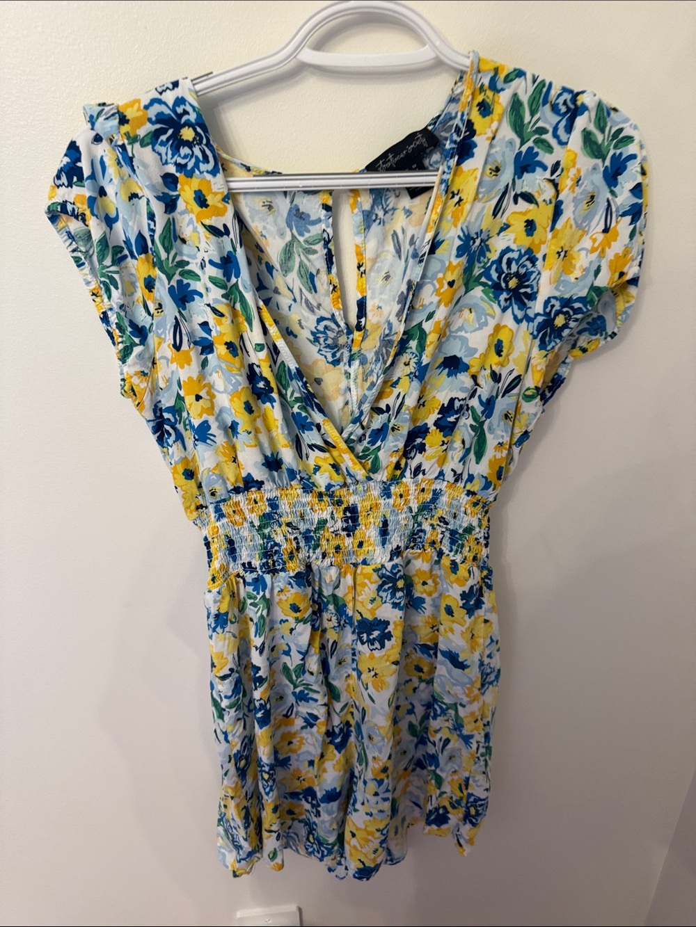 Streetwear Society Floral Wrap Dress in Blue & Yellow  romper